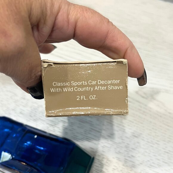 Avon Vintage Blue Sports Car Decanter BOX Decals Wild Country After Shave Glass - Picture 9 of 15